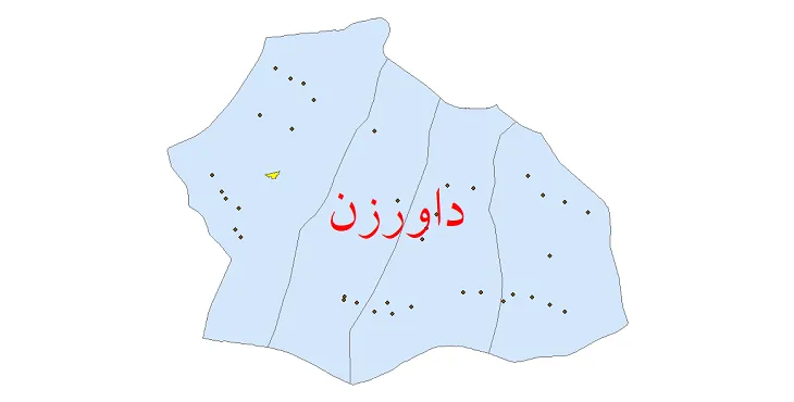 دانلود نقشه شیپ فایل (GIS) تقسیمات سیاسی شهرستان داورزن سال 1400