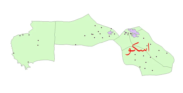 دانلود نقشه شیپ فایل (GIS) تقسیمات سیاسی شهرستان اسکو سال 1400