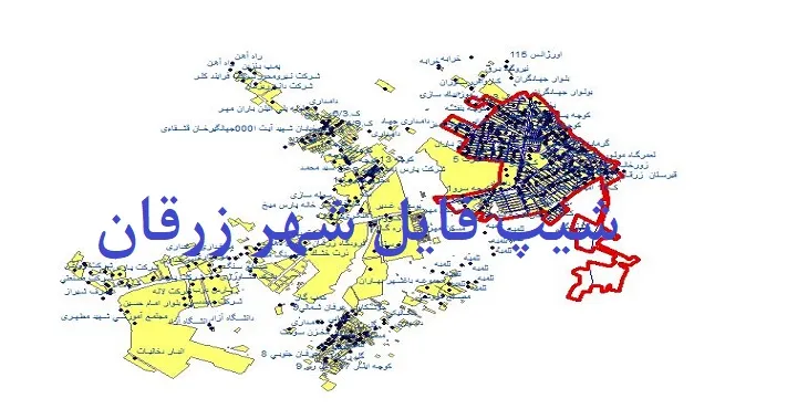 دانلود نقشه های شیپ فایل شهر زرقان