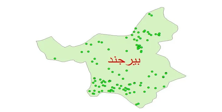 دانلود نقشه شیپ فایل کیفیت آب چاه های شهرستان بیرجند