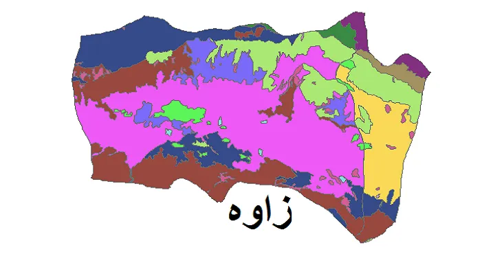 بروزترین نقشه شیپ فایل کاربری اراضی شهرستان زاوه + PDF
