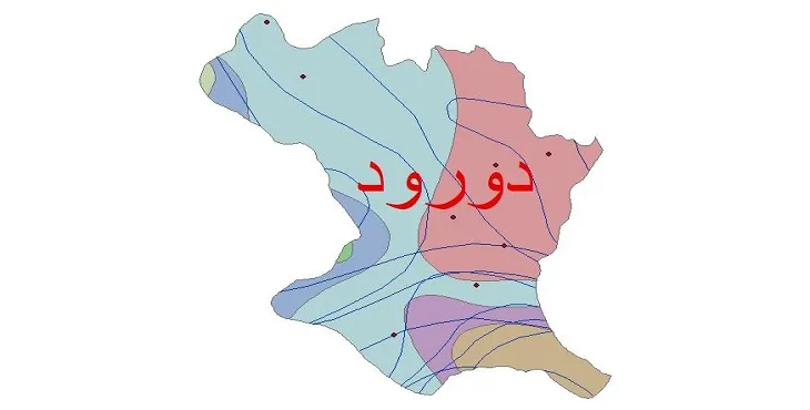 نقشه شیپ فایل اقلیمشناسی شهرستان دورود + 7 لایه اقلیمی