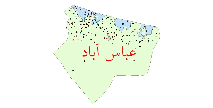 دانلود نقشه شیپ فایل جمعیت نقاط شهری و روستایی شهرستان عباس آباد از سال 1335 تا 1395