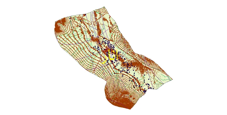 دانلود نقشه های شیپ فایل شهرستان انار + کاملترین لایه GIS
