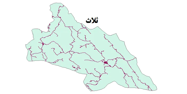 جدیدترین نقشه شیپ فایل راه های شهرستان ثلاث باباجانی + PDF