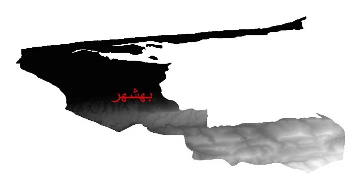 دانلود نقشه دم (DEM) شهرستان بهشهر | دقت 30 متر