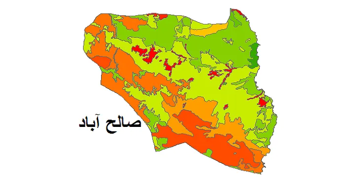 بروزترین نقشه شیپ فایل کاربری اراضی شهرستان صالح آباد + PDF