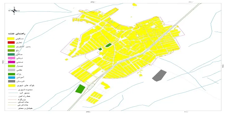 نقشه شیپ فایل (GIS) شهر نصرآباد اصفهان 1404 + عکس با کیفیت