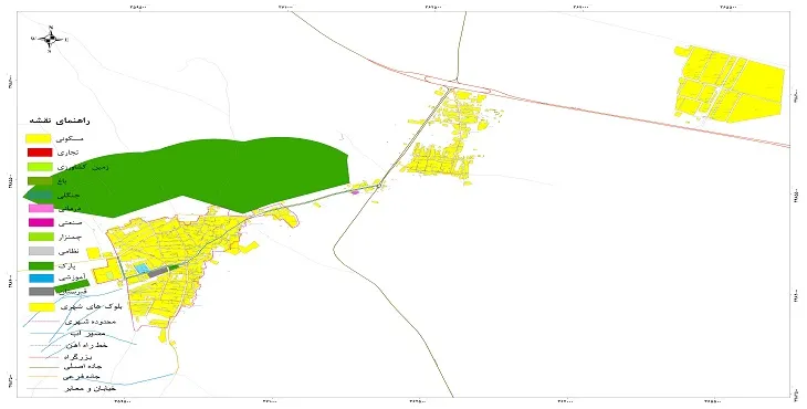 نقشه شیپ فایل (GIS) شهر ضیاء آباد 1404 + عکس با کیفیت