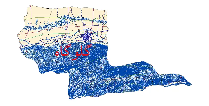 دانلود نقشه های شیپ فایل شهرستان گلوگاه + کاملترین لایه GIS