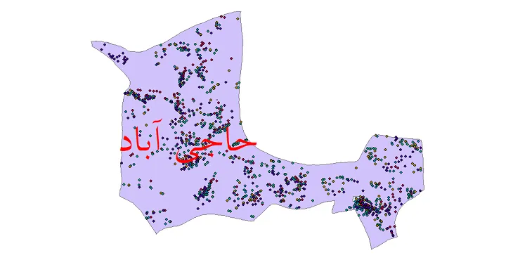 دانلود نقشه شیپ فایل جمعیت نقاط شهری و روستایی شهرستان حاجی آباد از سال 1335 تا 1395
