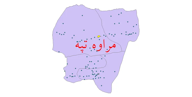 دانلود نقشه شیپ فایل (GIS) تقسیمات سیاسی شهرستان مراوه تپه سال 1400