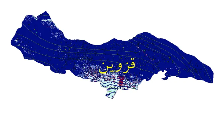 دانلود نقشه های شیپ فایل شهرستان قزوین + کاملترین لایه GIS