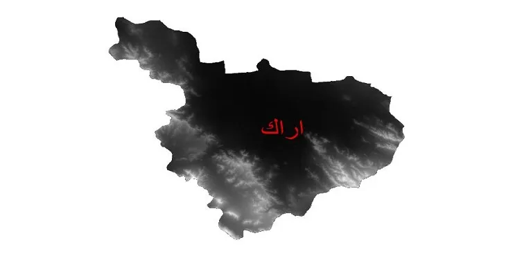 دانلود نقشه دم (DEM) شهرستان اراک | دقت 30 متر