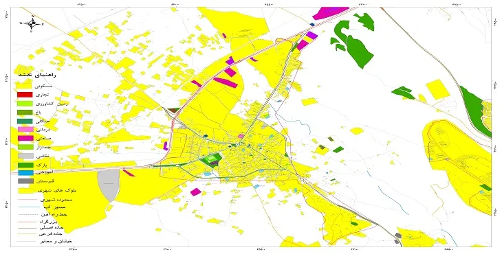 نقشه شیپ فایل (GIS) شهر خسروشاه 1404 + عکس با کیفیت
