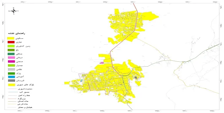 نقشه شیپ فایل (GIS) شهر منوجان 1404 + عکس با کیفیت