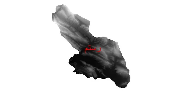 دانلود نقشه دم (DEM) شهرستان رستم | دقت 30 متر