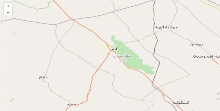 دانلود نقشه شهرستان انار + pdf با کیفیت بالا