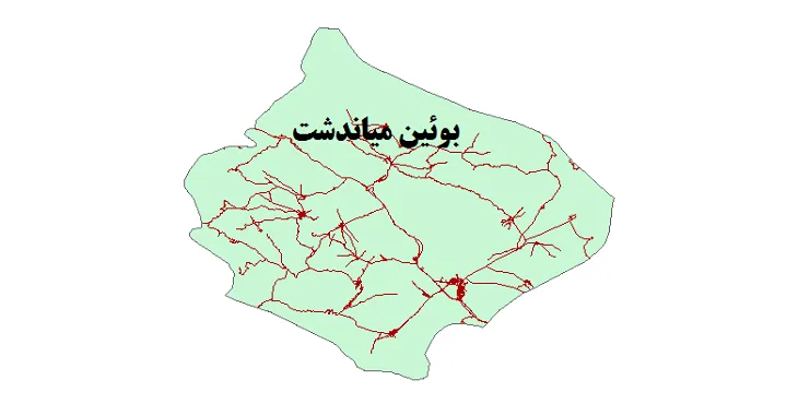 جدیدترین نقشه شیپ فایل راه های شهرستان بوئین میاندشت + PDF