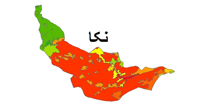 بروزترین نقشه شیپ فایل کاربری اراضی شهرستان نکا + PDF