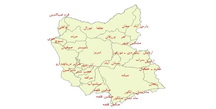 دانلود نقشه شیپ فایل دشت های استان آذربایجان شرقی
