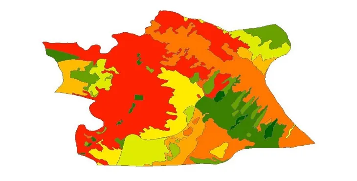 بروزترین نقشه شیپ فایل کاربری اراضی شهرستان باوی + PDF