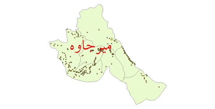دانلود نقشه شیپ فایل (GIS) تقسیمات سیاسی شهرستان میرجاوه سال 1400