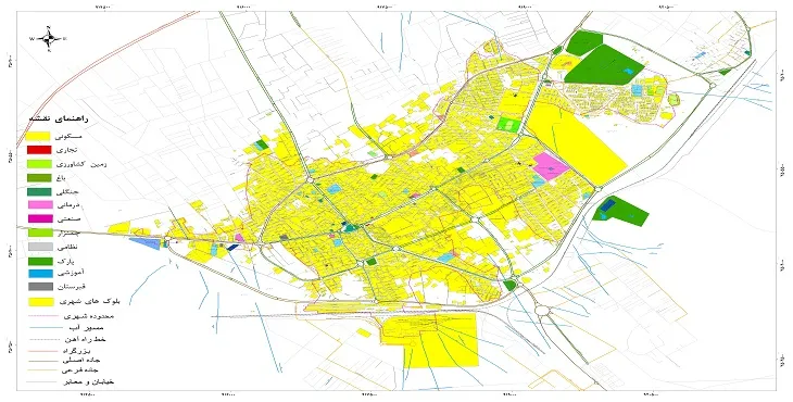 نقشه شیپ فایل (GIS) شهر بافق 1405 + عکس با کیفیت