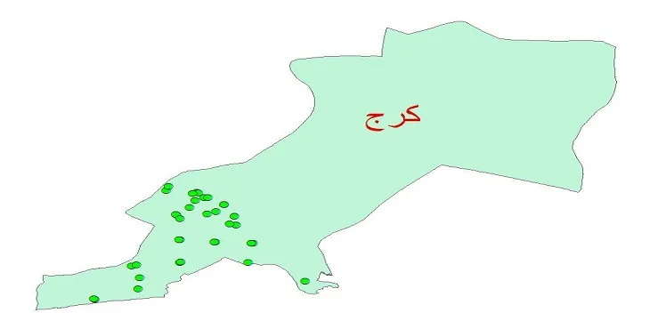دانلود نقشه شیپ فایل کیفیت آب چاه های شهرستان کرج