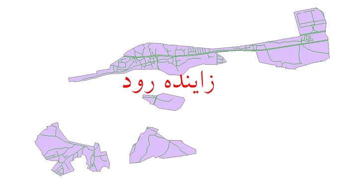 دانلود نقشه شیپ فایل شبکه معابر شهر زاینده رود