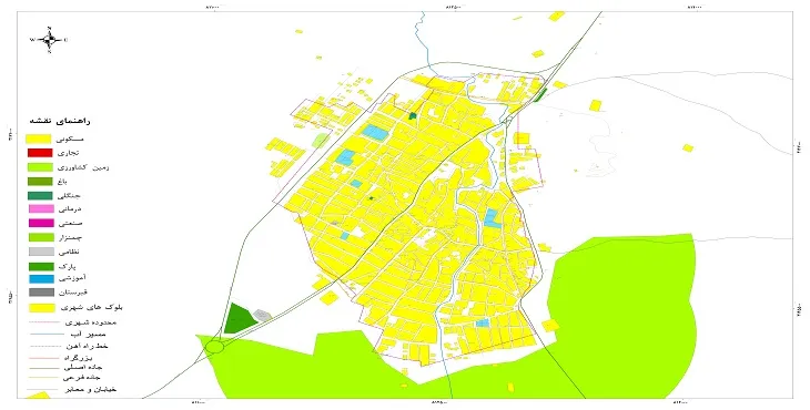 نقشه شیپ فایل (GIS) شهر دبیران 1404 + عکس با کیفیت