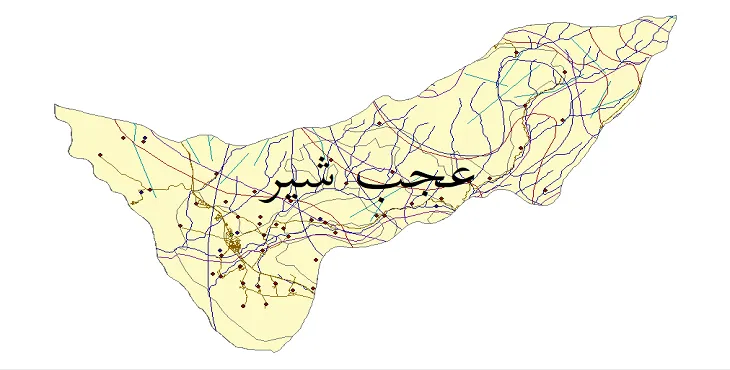 دانلود نقشه های شیپ فایل شهرستان عجبشیر + کاملترین لایه GIS