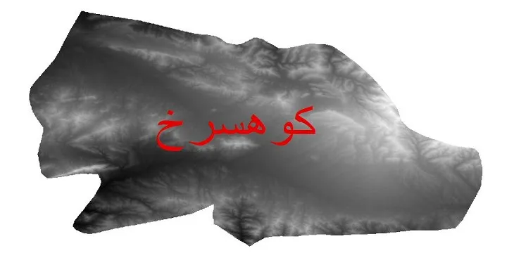 دانلود نقشه دم (DEM) شهرستان کوهسرخ | دقت 30 متر