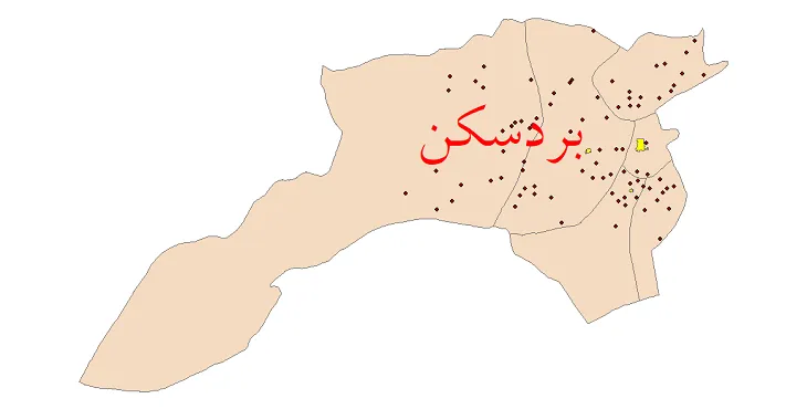 دانلود نقشه شیپ فایل (GIS) تقسیمات سیاسی شهرستان بردسکن سال 1400