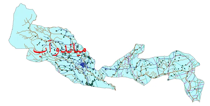 دانلود نقشه های شیپ فایل شهرستان میاندوآب + کاملترین لایه GIS