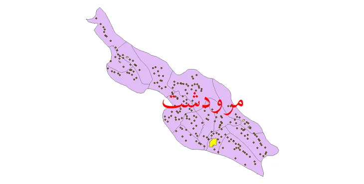 دانلود نقشه شیپ فایل (GIS) تقسیمات سیاسی شهرستان مرودشت سال 1400