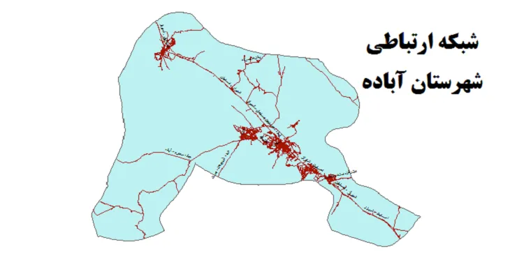 جدیدترین نقشه شیپ فایل راه های شهرستان آباده + PDF