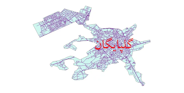 دانلود نقشه شیپ فایل شبکه معابر شهر گلپایگان