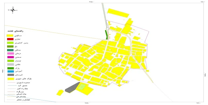 نقشه شیپ فایل (GIS) شهر گوریه 1404 + عکس با کیفیت