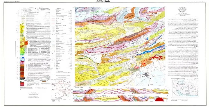 نقشه زمین‌ شناسی محدوده شهری سمنان + تصویر با کیفیت بالا