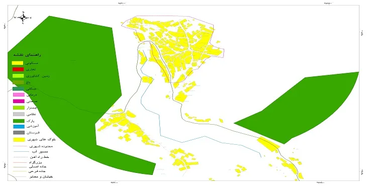 نقشه شیپ فایل (GIS) شهر سرخون 1404 + عکس با کیفیت