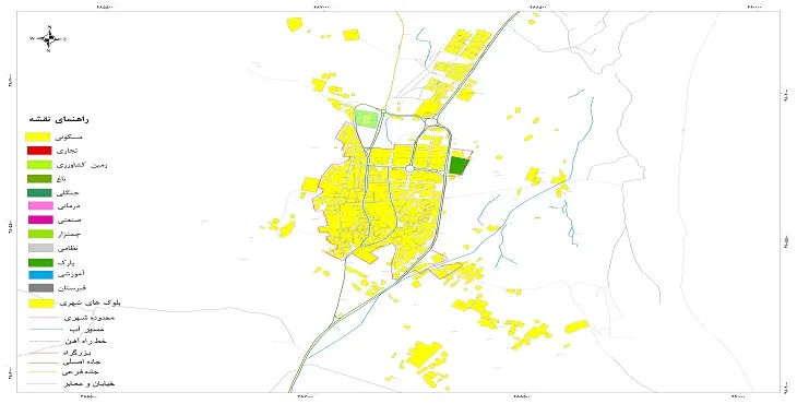نقشه شیپ فایل (GIS) شهر کهک 1404 + عکس با کیفیت