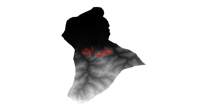 دانلود نقشه دم (DEM) شهرستان علی آباد | دقت 30 متر