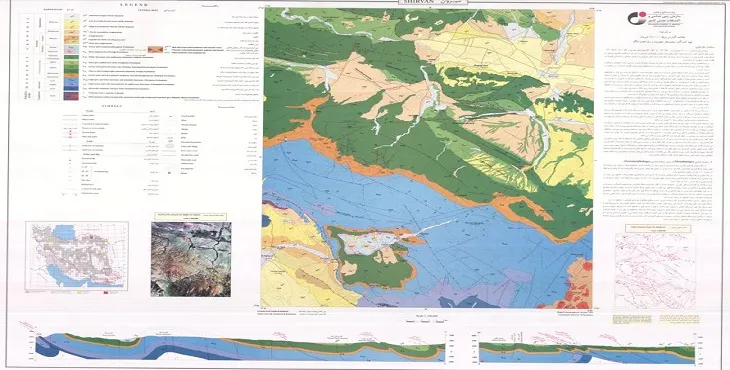 نقشه زمین‌ شناسی محدوده شهری شیروان + تصویر با کیفیت بالا