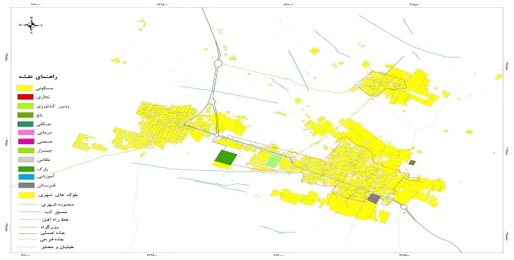نقشه شیپ فایل (GIS) شهر مهردشت 1405 + عکس با کیفیت