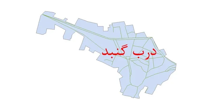 دانلود نقشه شیپ فایل شبکه معابر شهر درب گنبد