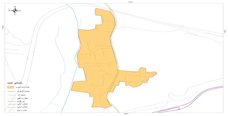 نقشه خیابان‌ها و معابر شهر خسروآباد + عکس کیفیت بالا