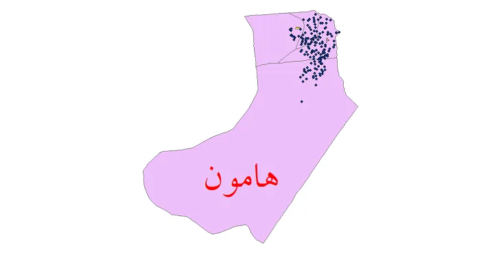 دانلود نقشه شیپ فایل (GIS) تقسیمات سیاسی شهرستان هامون سال 1400