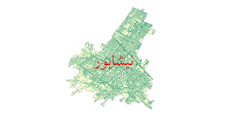 دانلود نقشه شیپ فایل شبکه معابر شهر نیشابور