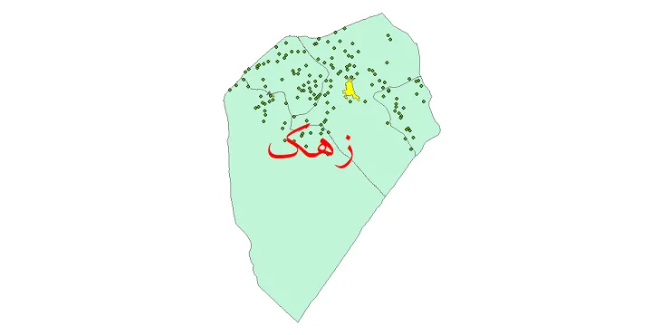 دانلود نقشه شیپ فایل (GIS) تقسیمات سیاسی شهرستان زهک سال 1400